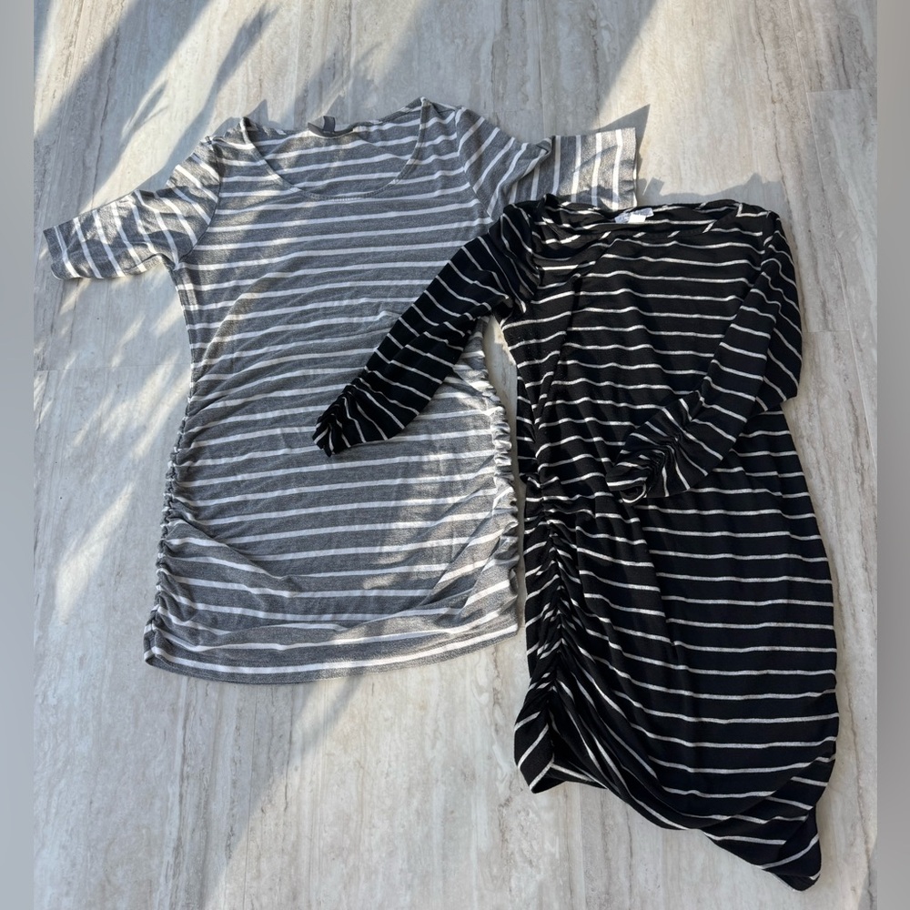 2 A pea In The Pod Striped Maternity Shirts Size Small